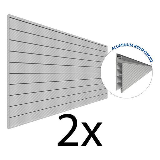 Proslat PROCORE+ 8 ft. x 4 ft. Slatwall - Silver Gray Carbon Fiber (2-Pack) | 87727K | Garage Giant