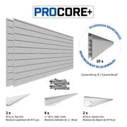 Proslat PROCORE+ 8 ft. x 4 ft. Slatwall - Silver Gray Carbon Fiber (2-Pack) | 87727K | Garage Giant