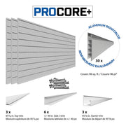 Proslat PROCORE+ 8 ft. x 4 ft. Slatwall - Silver Gray Carbon Fiber (3-Pack) | 87737K | Garage Giant
