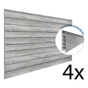 Proslat PROCORE+ 8 ft. x 4 ft. Slatwall - Gray Wood (4-Pack) | 87741K | Garage Giant
