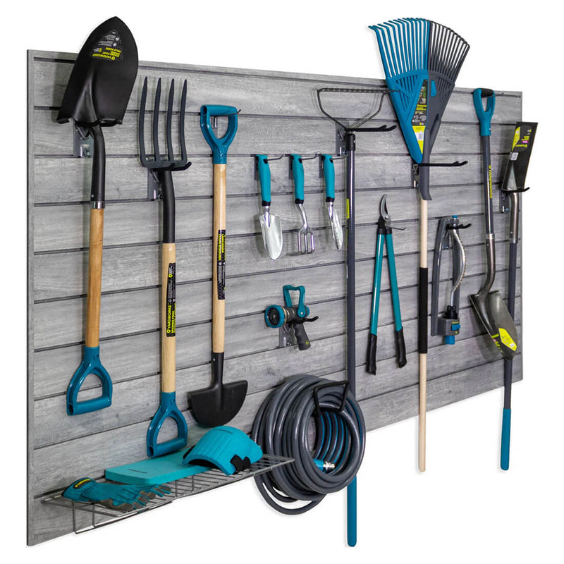 Proslat PROCORE+ 8 ft. x 4 ft. Slatwall - Gray Wood (4-Pack) | 87741K | Garage Giant