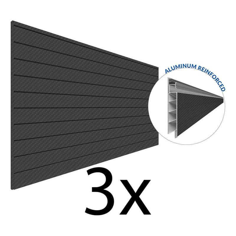 Proslat PROCORE+ 8 ft. x 4 ft. Slatwall - Carbon Fiber (3-Pack) | 87753K | Garage Giant