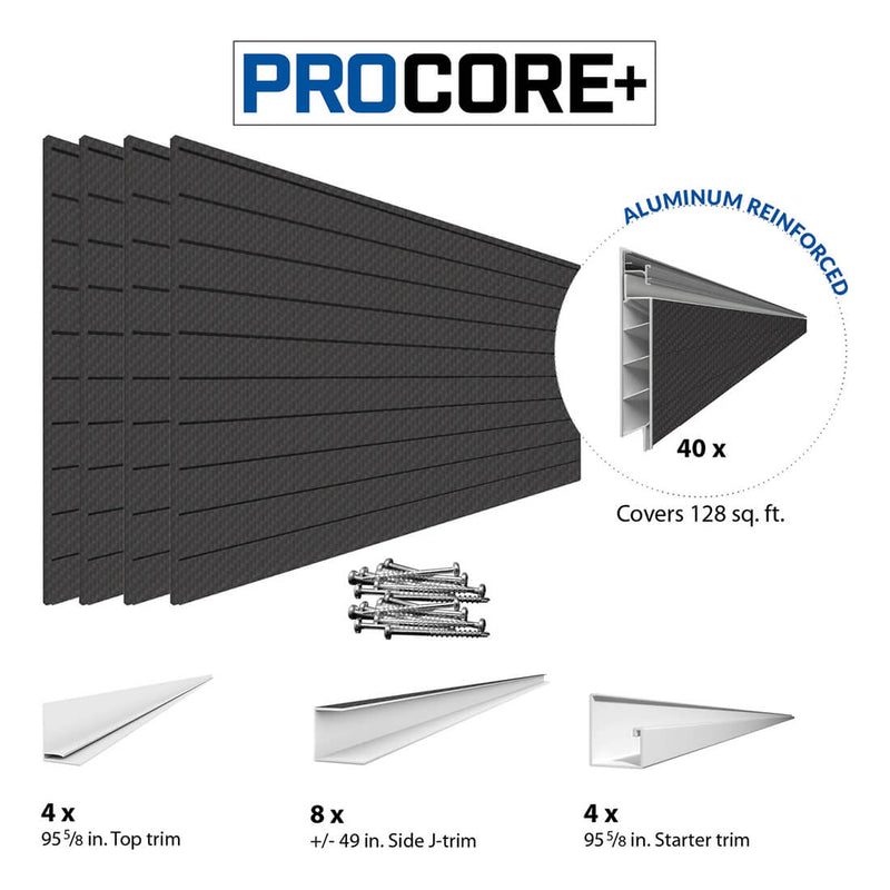 Proslat PROCORE+ 8 ft. x 4 ft. Slatwall - Carbon Fiber (4-Pack) | 87754K | Garage Giant