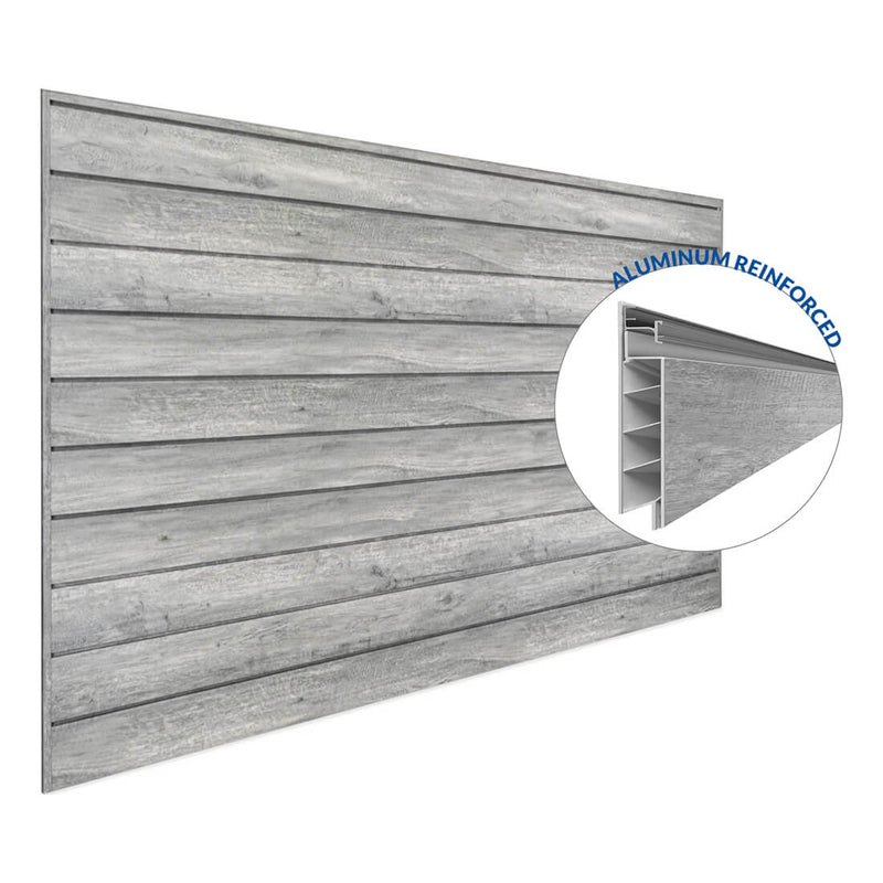 Proslat PROCORE+ 8 ft. x 4 ft. Slatwall (Gray Wood) | 87771 | Garage Giant