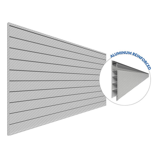 Proslat PROCORE+ 8 ft. x 4 ft. PVC Slatwall (Silver Gray Carbon Fiber) | 87777 | Garage Giant