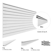 Proslat 8 ft. x 4 ft. PVC Slatwall (White) | 88102 | Garage Giant