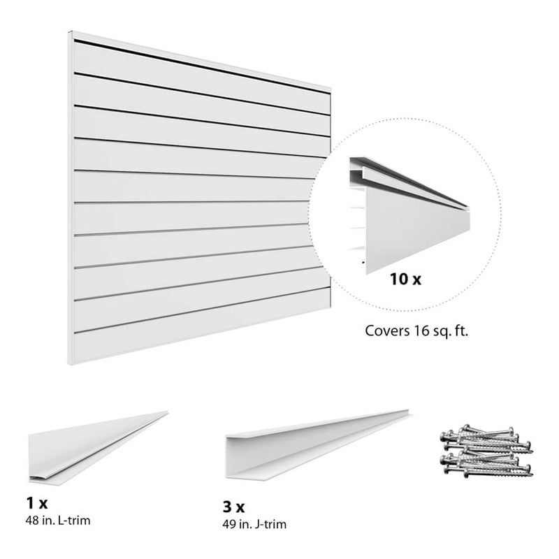 Proslat 4 ft. x 4 ft. PVC Slatwall (Light Gray) | 88106 | Garage Giant