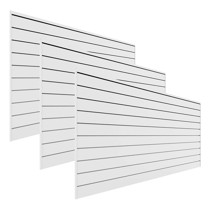 Proslat 8 ft. x 4 ft. PVC Slatwall (3-Pack White) | 88302 | Garage Giant