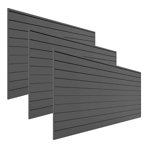Proslat 8 ft. x 4 ft. PVC Slatwall (3-Pack Charcoal) | 88305 | Garage Giant