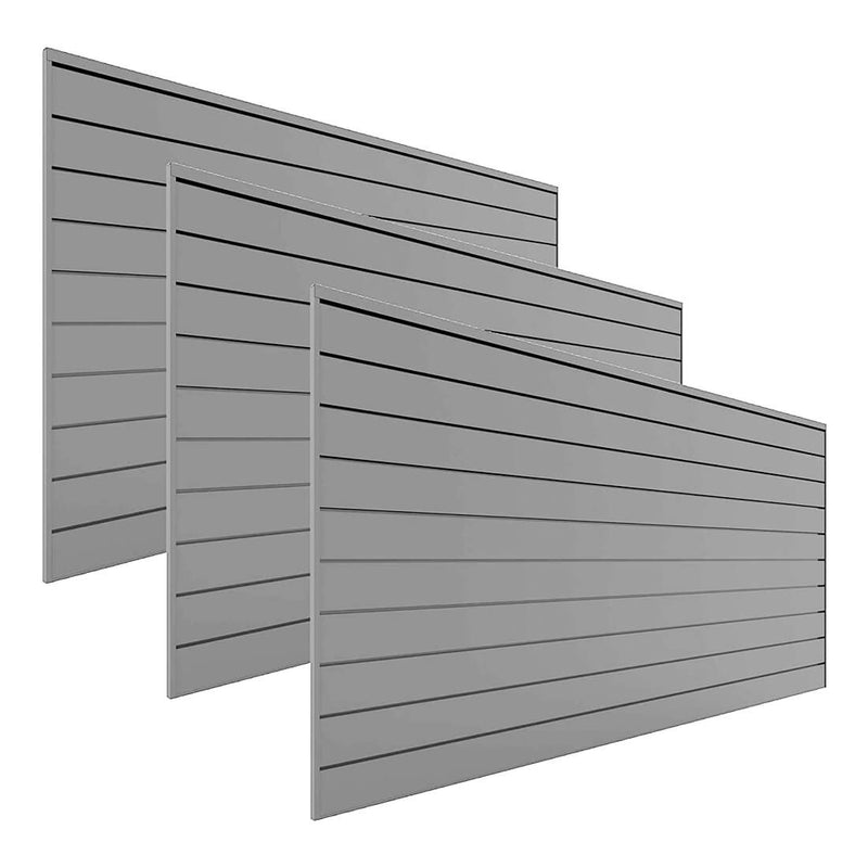 Proslat 8 ft. x 4 ft. PVC Slatwall (3-Pack Light Gray) | 88307 | Garage Giant