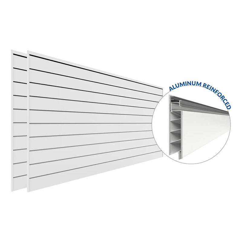 Proslat PROCORE 8 ft. x 4 ft. Slatwall - White (2-Pack)