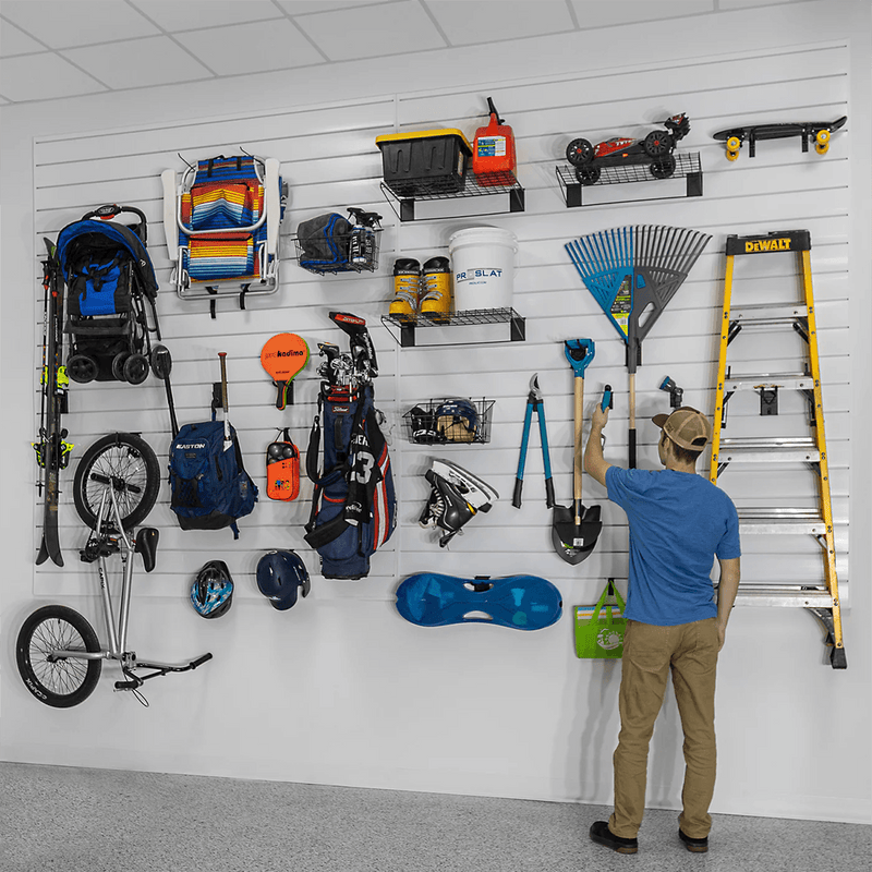 Proslat PROCORE 8 ft. x 4 ft. Slatwall - Grey (2-Pack)