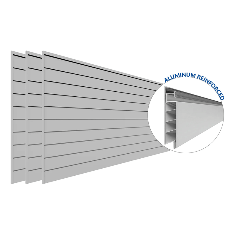 Proslat PROCORE 8 ft. x 4 ft. Slatwall - Grey (3-Pack)