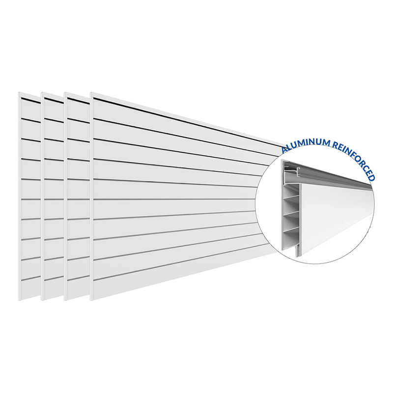 Proslat PROCORE 8 ft. x 4 ft. Slatwall - White (4-Pack)