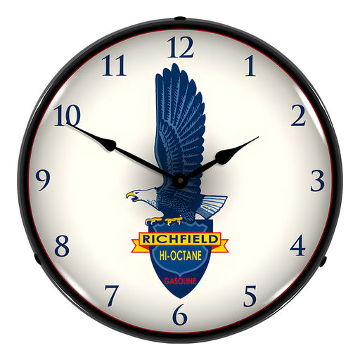 Collectable Sign and Clock Richfield Gasoline Backlit Wall Clock