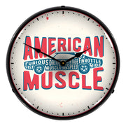 Collectable Sign and Clock American Muscle Backlit Wall Clock