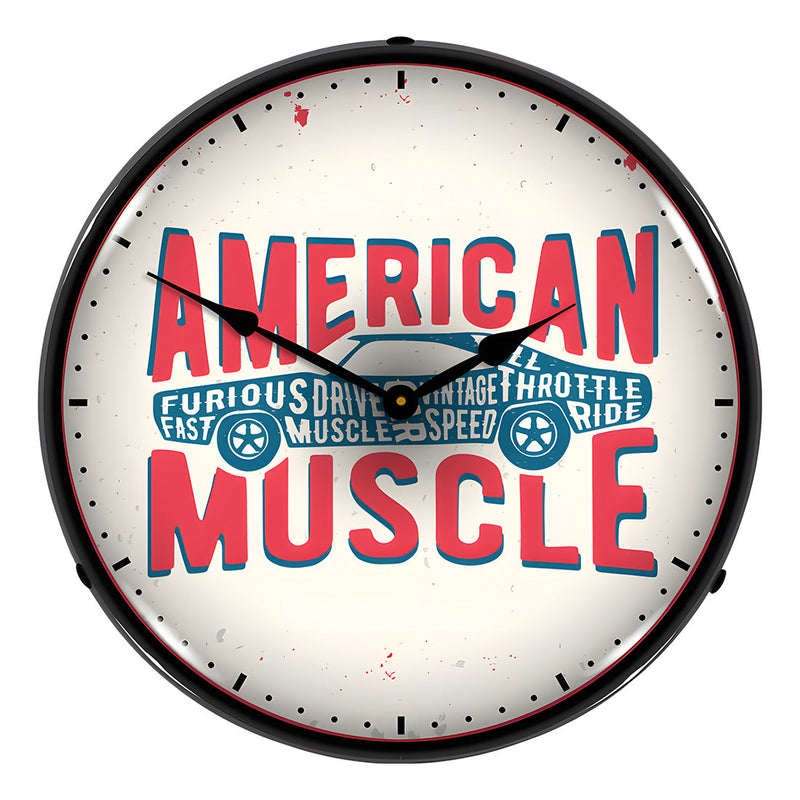 Collectable Sign and Clock American Muscle Backlit Wall Clock