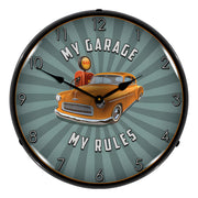 Collectable Sign and Clock My Garage My Rules Backlit Wall Clock