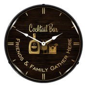 Collectable Sign and Clock Cocktail Bar Backlit Wall Clock