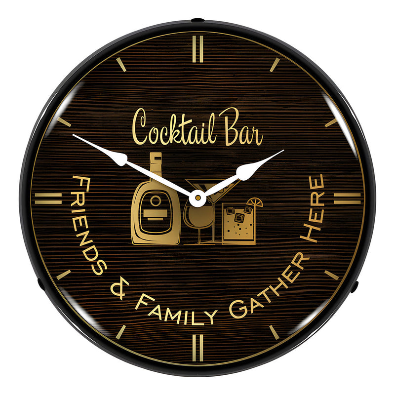 Collectable Sign and Clock Cocktail Bar Backlit Wall Clock