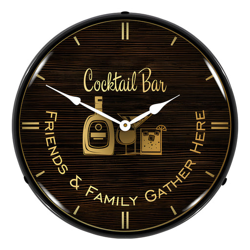 Collectable Sign and Clock Cocktail Bar Backlit Wall Clock