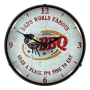 Collectable Sign and Clock Dad's World Famous BBQ Backlit Wall Clock