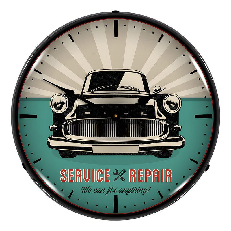 Collectable Sign and Clock Car Service and Repair Backlit Wall Clock