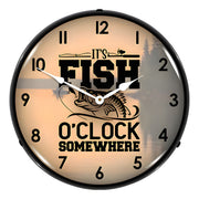 Collectable Sign and Clock It's Fish O'Clock Somewhere Backlit Wall Clock
