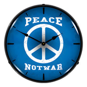 Collectable Sign and Clock Peace Not War Backlit Wall Clock