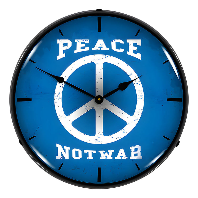 Collectable Sign and Clock Peace Not War Backlit Wall Clock
