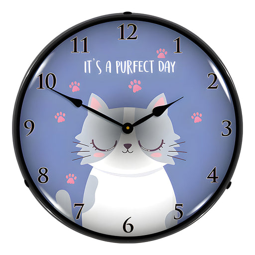 Collectable Sign and Clock It's a Purfect Day Backlit Wall Clock