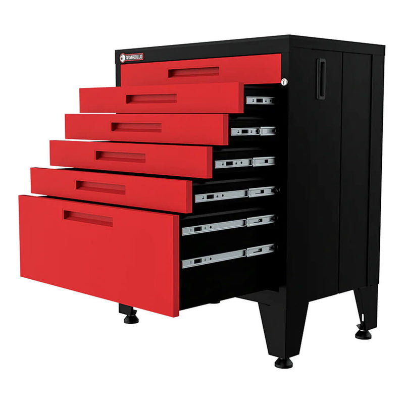 Armadillo Tough Red 10-Piece Garage Cabinet Set with Levelers and Casters