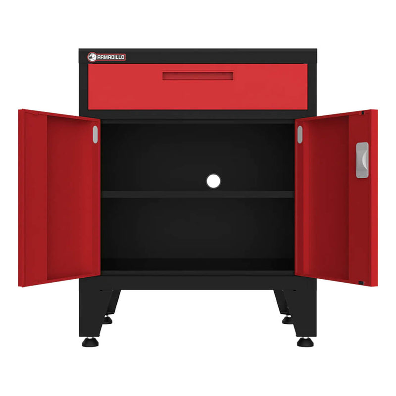 Armadillo Tough Red 10-Piece Garage Cabinet Set with Levelers and Casters