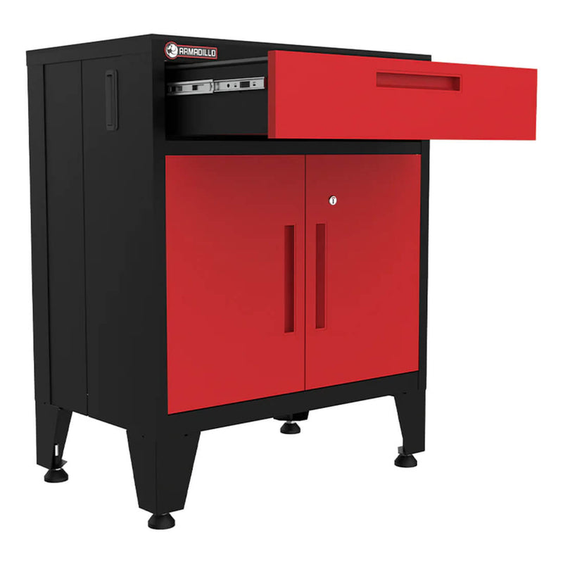 Armadillo Tough Red 10-Piece Garage Cabinet Set with Levelers and Casters