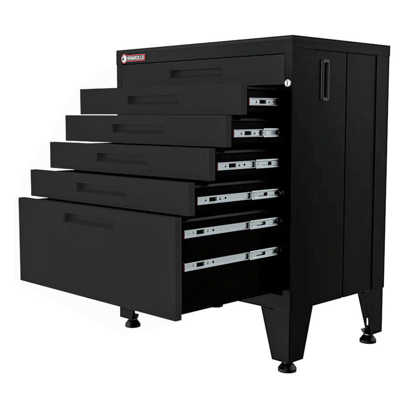 Armadillo Tough Black 10-Piece Garage Cabinet System with Levelers and Casters