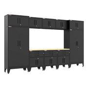 Armadillo Tough Black 11-Piece Garage Cabinet Set with Levelers-AR11PC109B