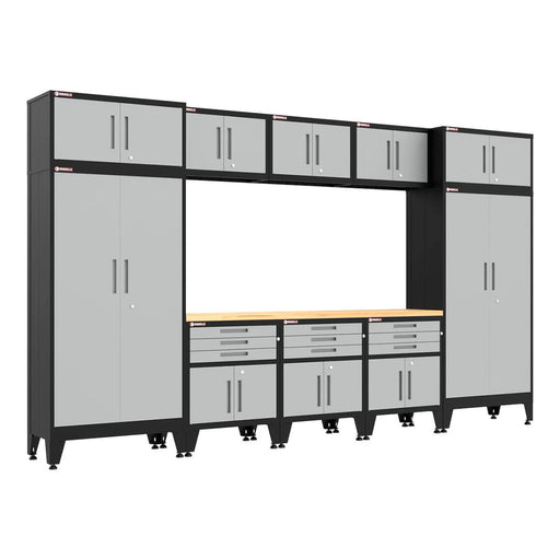 Armadillo Tough Grey 11-Piece Garage Cabinet Set with Levelers-AR11PC109G