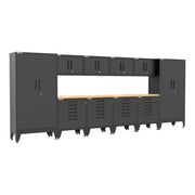 Armadillo Tough Black 12-Piece Garage Cabinet Set with Levelers-AR12PC134B
