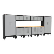 Armadillo Tough Grey 12-Piece Garage Cabinet Set with Levelers-AR12PC134G