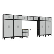 Armadillo Tough Grey 13-Piece Garage Cabinet Set with Levelers and Casters-AR13PC131G