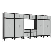 Armadillo Tough Grey 13-Piece Garage Cabinet Set with Levelers and Casters-AR13PC132G