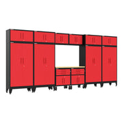 Armadillo Tough Red 13-Piece Garage Cabinet Set with Levelers and Casters-AR13PC132R