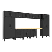 Armadillo Tough Black 13-Piece Garage Cabinet Set with Levelers-AR13PC133B