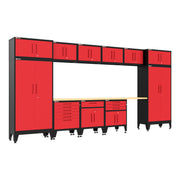 Armadillo Tough Red 13-Piece Garage Cabinet Set with Levelers-AR13PC133R
