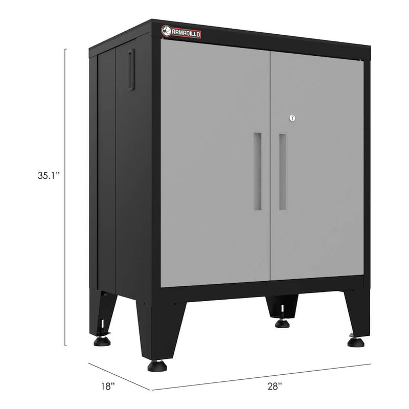 Armadillo Tough Grey 14-Piece Garage Cabinet Set with Levelers