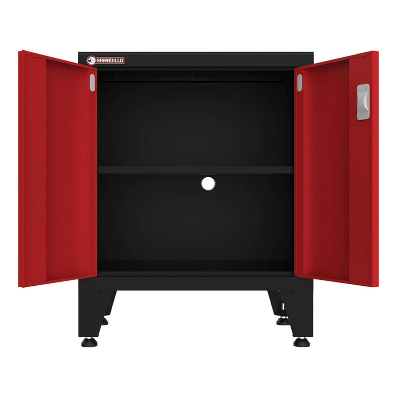 Armadillo Tough Red 14-Piece Garage Cabinet Configuration with Levelers