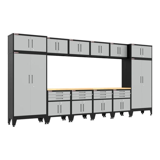 Armadillo Tough Grey 14-Piece Garage Cabinet Set with Levelers-AR14PC120G