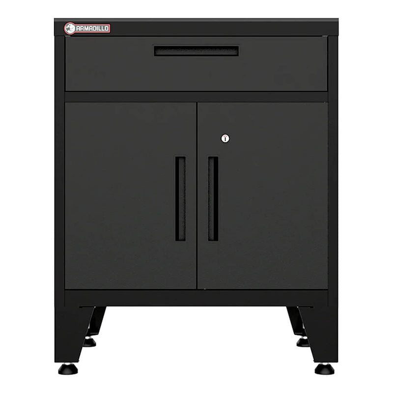 Armadillo Tough Black Multifunction Base Cabinet with Rubber Work Mat