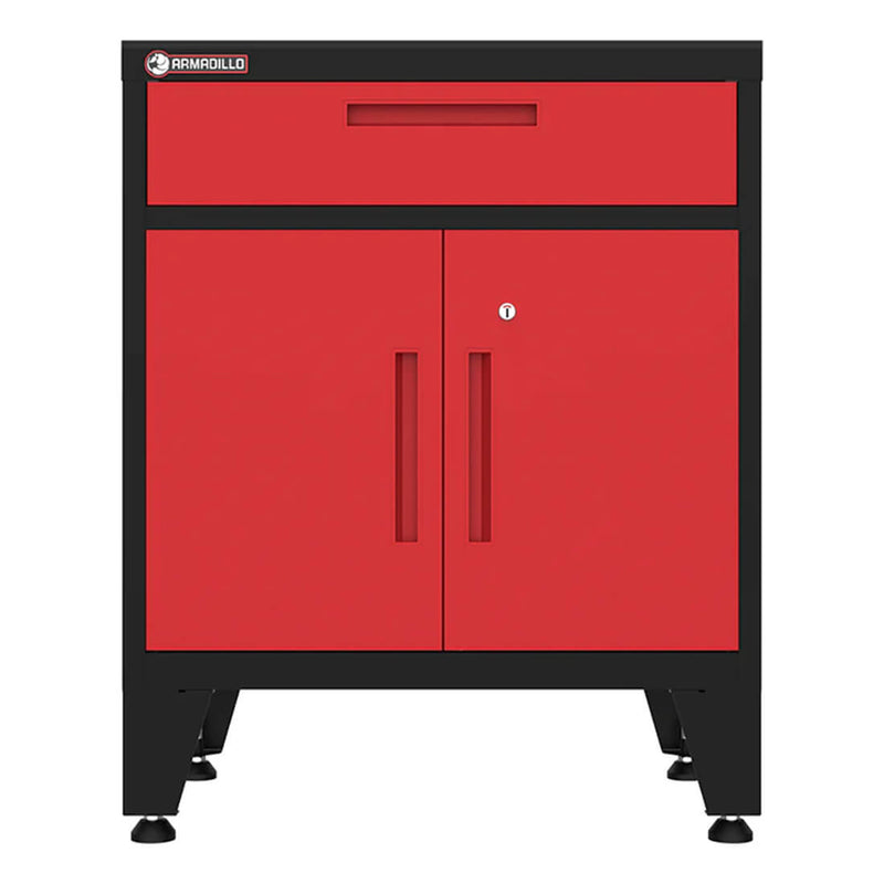 Armadillo Tough Red Multifunction Base Cabinet with Rubber Work Mat
