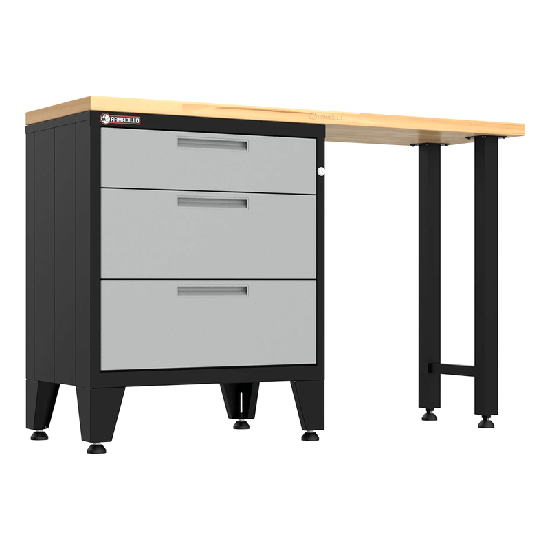 Armadillo Tough Grey 2-Piece Garage Tool Cabinet System with Levelers